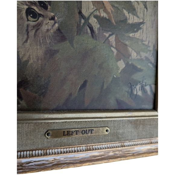 Vintage 1962 Miki Big Eye "Left Out" Framed Print 18 Inches x 9 Inches - Picture 3 of 6